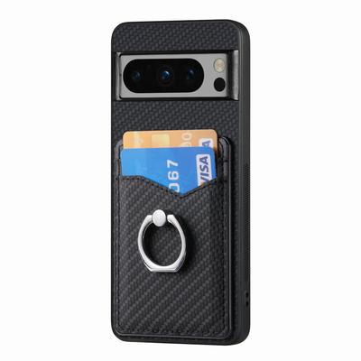 For Google Pixel 8 Pro Kickstand Case Leather Coated PC+TPU Phone Cover Wholesale