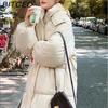 BITCED Women's Long Winter Coat - Knee-Length, Loose-Fit Down Jacket, Thickened Cotton-Padded Coat