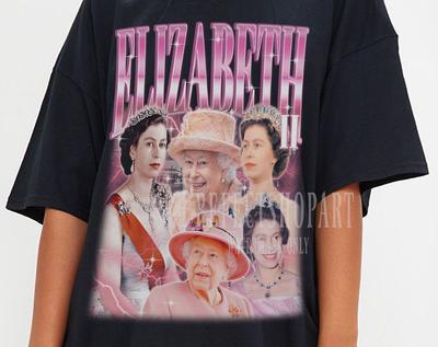 Maglietta Retrò REGINA ELISABETTA II, Maglietta Omaggio alla Regina Elisabetta, Magliette per Fan della Regina Elisabetta, Regina Elisabetta Retrò Anni '90, Fan della Regina Elisabetta