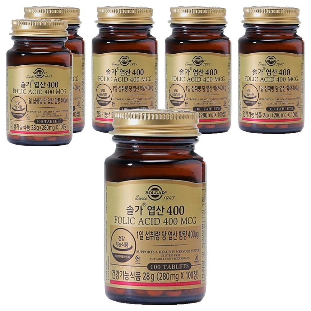 Solgar Folic Acid 400 100 Tablets 6 Pcs