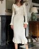 High Waist Ruffled Maxi Dresses For Women Autumn Winter Knitted Slim Long Dress Women's Vintage Dress Woman Retro Elegant