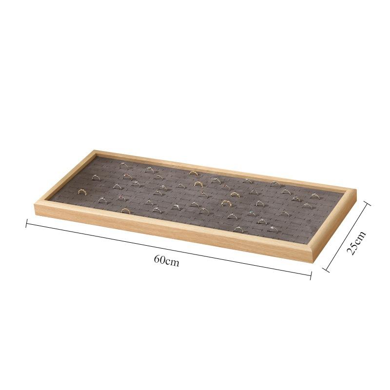 Wooden Jewelry Displays Tray Rings Jewellery Showcase Pallet Large Capacity Ring Organizer Tray Household Trinket Storage Salver