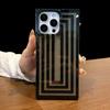 Simple Fashion Line Frame Rectangular Edge Case For iPhone 16 17 Pro Max 15 13 14 Transparent Black Shockproof Phone Back Cover