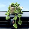 Hand Woven Plant Baskets Car Decor Yarn Hooks Woven Plants Potted Plants Car Pendants Cute Car Interiors Kawaii Room Decoration