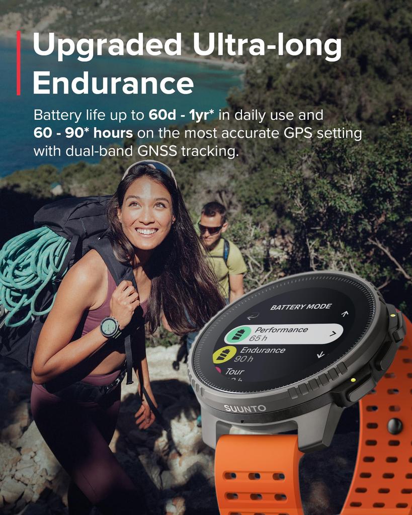 SUUNTO VERTICAL TITANIUM SOLAR CANYON Solar Smartwatch with GPS, Altimeter, and Barometer (SS050861000)