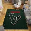 Custom Name,Houston Texans Home Sofa Decoration for Living Room & Bedroom, Non‑Slip Play Flannel Floor Mat for Game Room