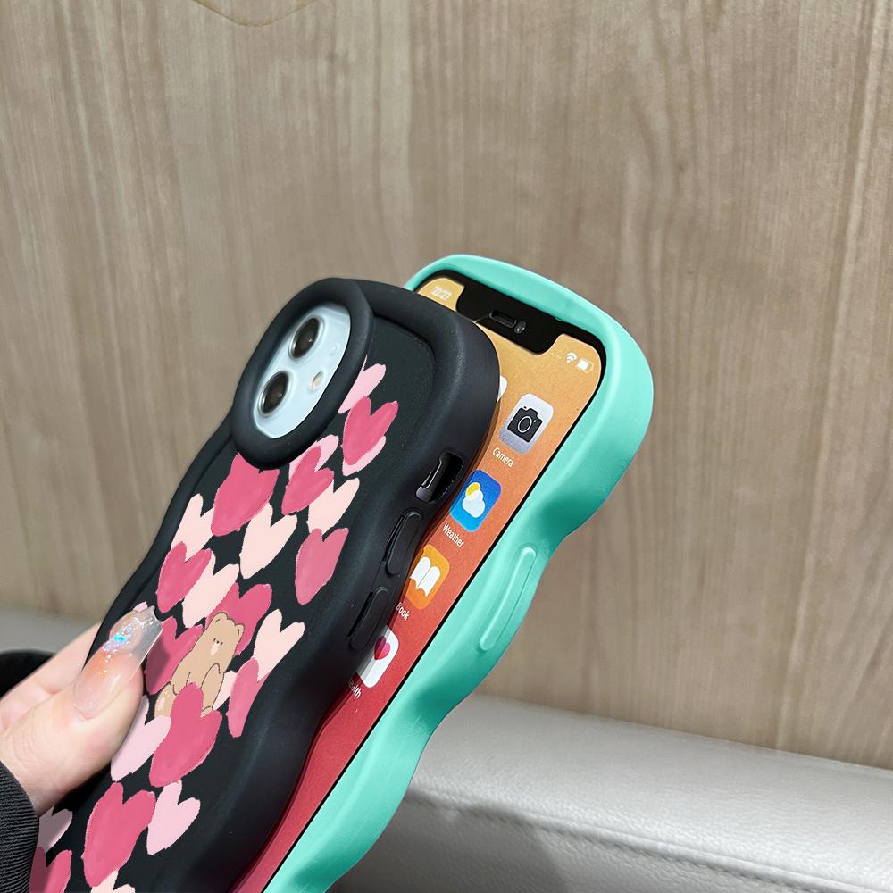 Big Wave Edge Soft Silicone Material Macaron Phone Case Shockproof Protective Rubber Casing for iPhone Samsung Huawei Honor Xiaomi Redmi OnePlus Moto