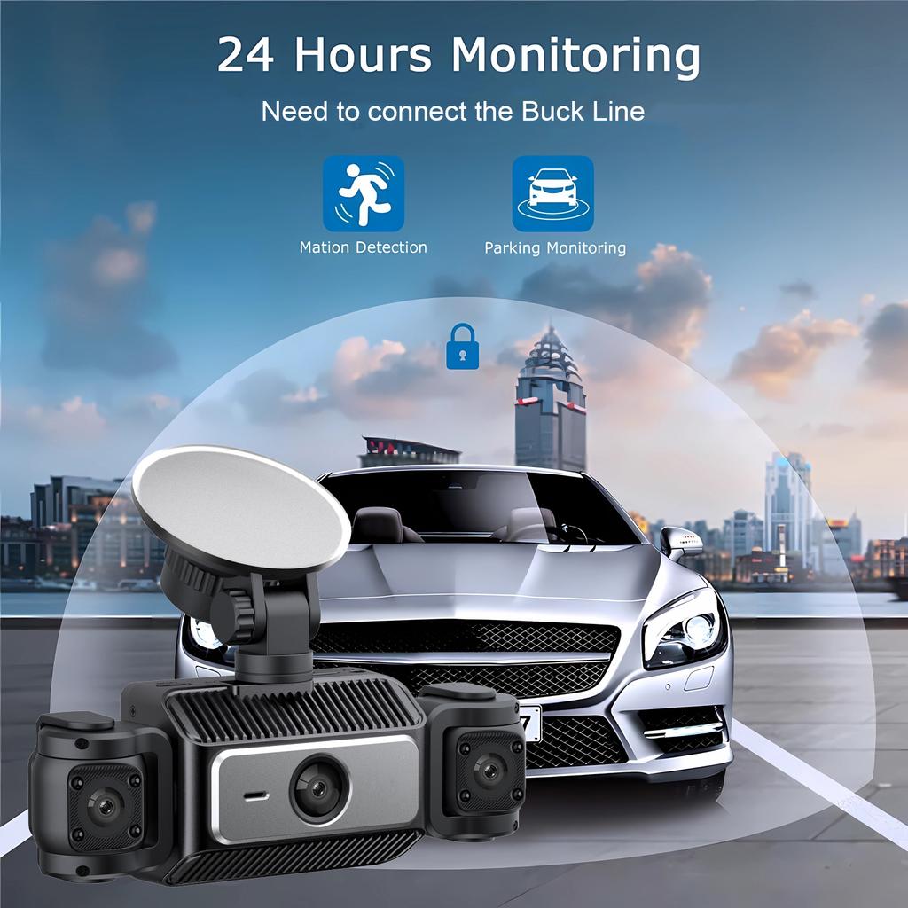 WIFI Dash Cam 4 Channel 360° Car Camera Black Box Front Left Right Rear View Car DVR Video Recorder G-Sensor 24H Parking Monitor