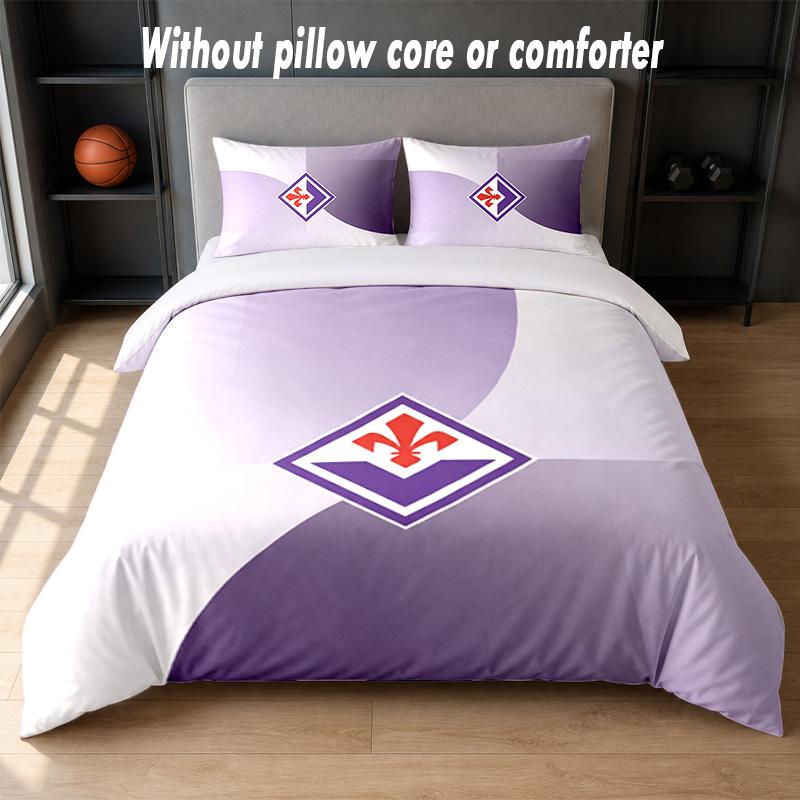 Fiorentina FC Design Bed Bedding Set 1 Duvet Cover + 2 Pillowcases Soft Breathable Household Bed Linens