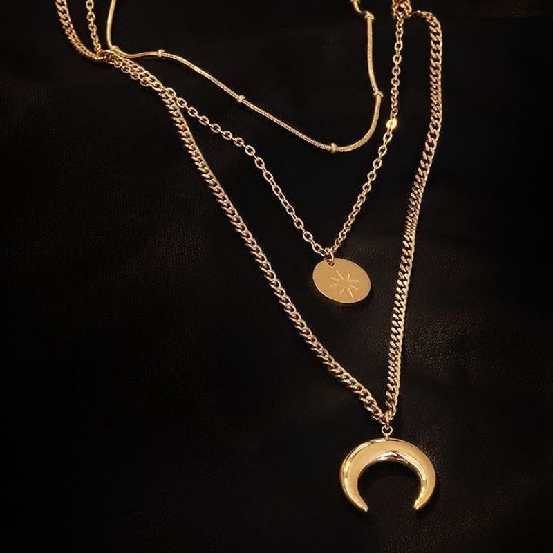 INS Titanium Steel Multi-Layer Twin Garden Pendant Women's Necklace