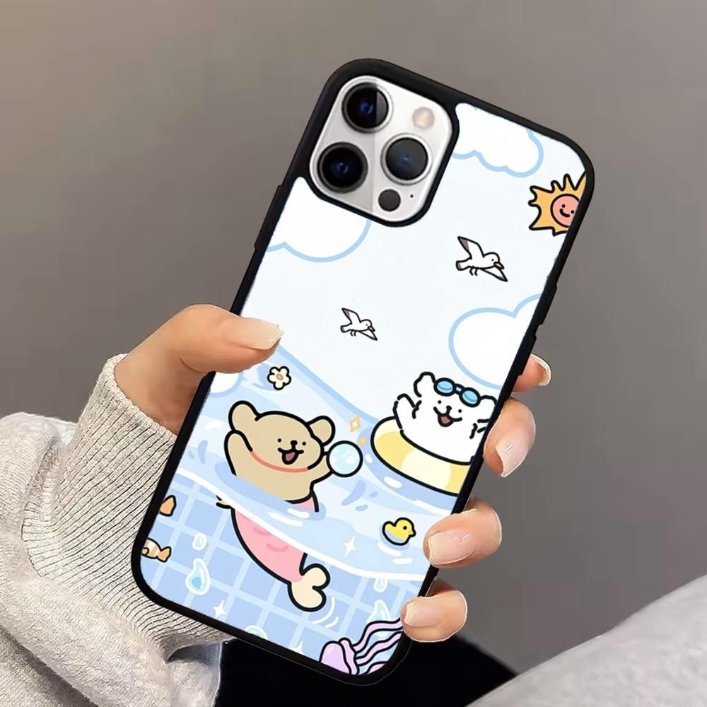 L-Line Puppy Maltese Phone Case For iPhone 16,15,14,13,12,11,Pro,Max,Plus,Mini,Magsafe,Magnetic Wireless Charging Case