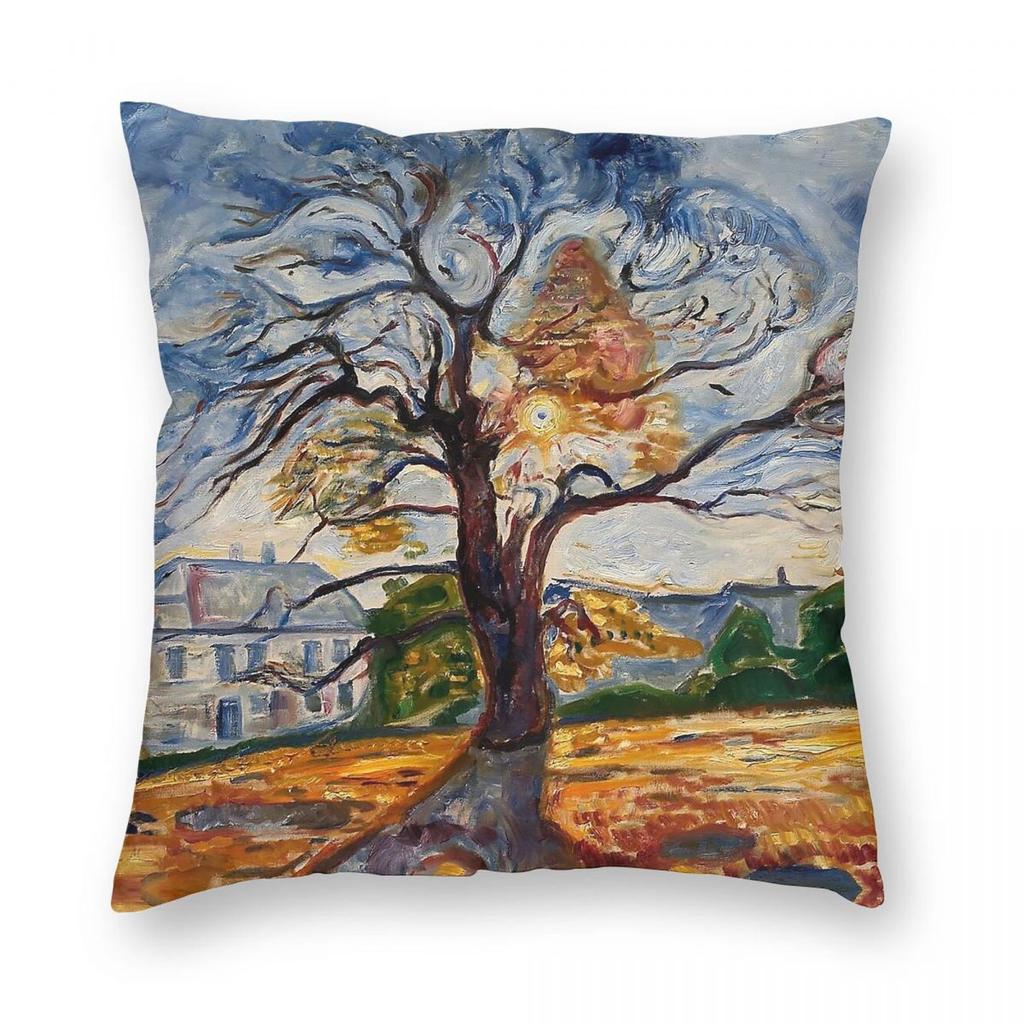The Oak Edvard Munch Pillowcase Polyester Linen Velvet Printed Zip Decorative Pillow Case Sofa Cushion Case