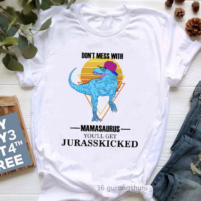 Watercolor Leopard Mamasaurus Graphic Print WomenS Tshirts Funny Jurassic Dinosaur TShirt FeUnisex MotherS Day Gift T Shirt