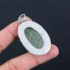 Natural Moss Moss Prehnite Sterling Silver Handmade Unique Artisan Wife Pendant