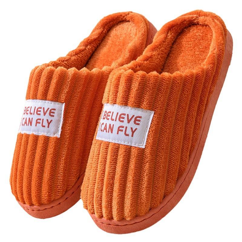 Home cotton slippers women's winter new cotton mop velvet warm thickened wool slippers couple cotton shoes