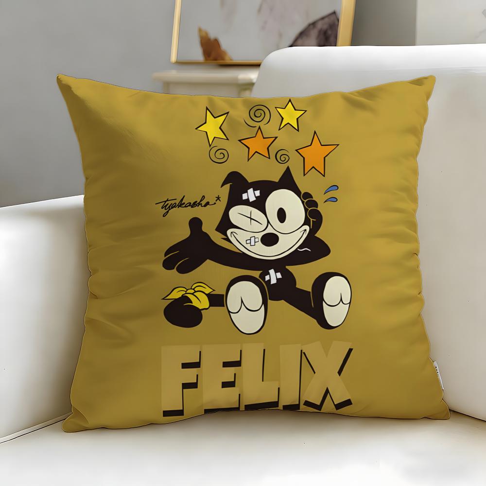 Federa Cuscino Classica Cartone Animato Felix Il Gatto Morbida e Facile da Lavare – Versatile Per Divano, Letto, Viaggio E Ufficio