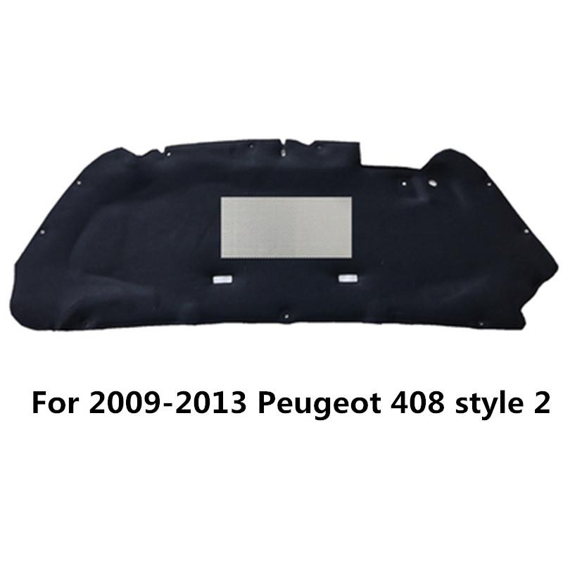 1Lot Fold Package Shipping For 2009-2018 Peugeot 408 Car Hood Engine Heat Sound Insulation Pad Cotton Soundproof Cover Mat