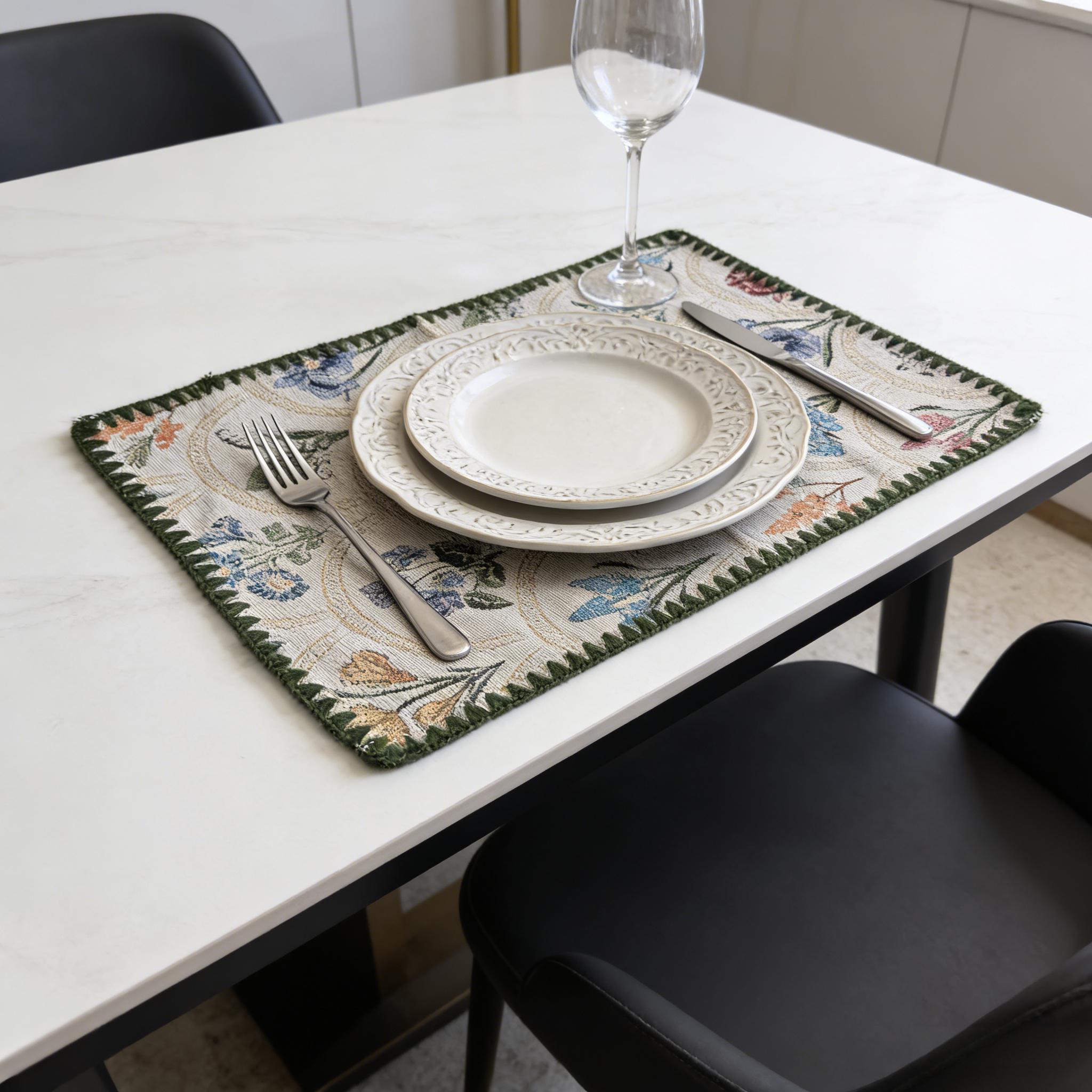 

12 x 18 Inch Cotton Linen Washable Table Pads for Dining Table Kitchen Home Decor Placemats 30X45cm