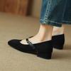 New women's fashion single shoes round head comfortable soft sole large size women's shoes black four seasons wear women's shoes low heel low top shoe
