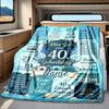 40Th Birthday Celebration Blanket Durable Comfort For Sofa Couch Office Bed Picnics Ideal For All Seasons Stylish Decor Perfect Gift For Relatives And