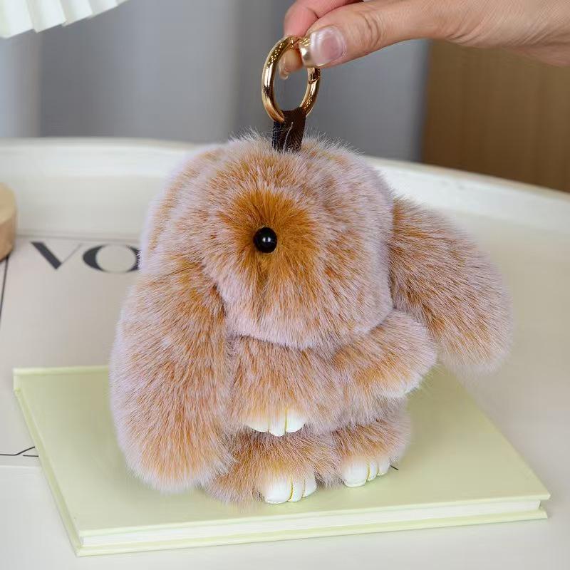 Imitation Otter Rabbit Fur Keychain: Cute Play Dead Rabbit Pendant for Bags & Phones