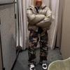 Pantalones Rectos Camuflados de Calle Retro Europeos y Americanos con Detalles de Taladro en Caliente