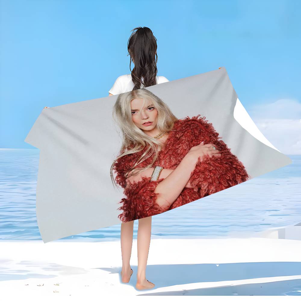 A-Anya Taylor-Joy Microfiber Beach Towel Absorbent Quick Dry Soft Yoga Swimming Resort Mountain Climbing Towel