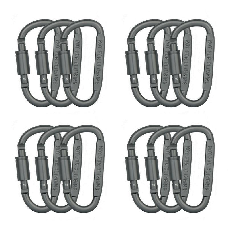 3pcs/6pcs/12ps Carabiner Set For Key Camping Survival EDC Outdoor Keychain Clip Alloy Aluminum Tactical Caribiner Hook Karabiner