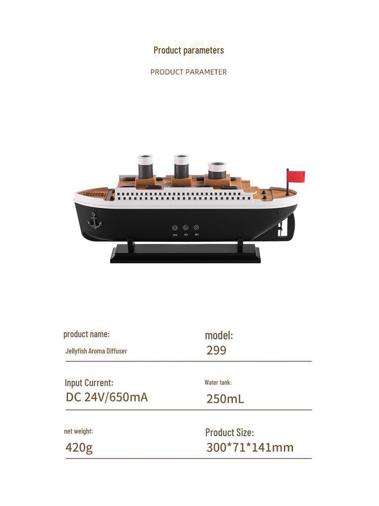 Ship Smoke Ring Aromatherapy Humidifier - 2025 Cruise Ship Model Ultrasonic Spray Gift