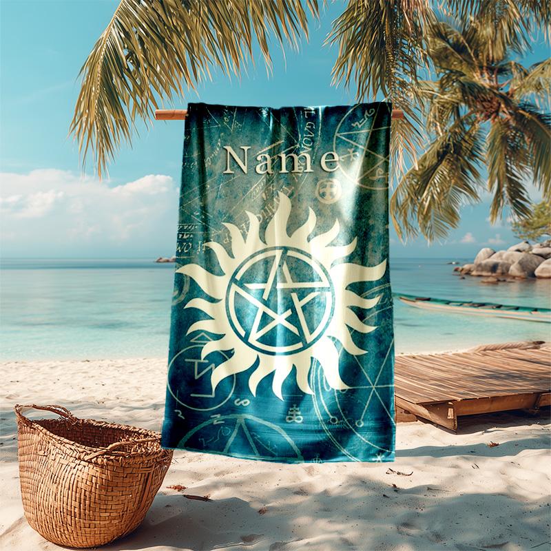 Personalized customized proof beach towel with Supernatural pattern - soft, absorbent,quick-drying,perfect swimming,camping&bathing
