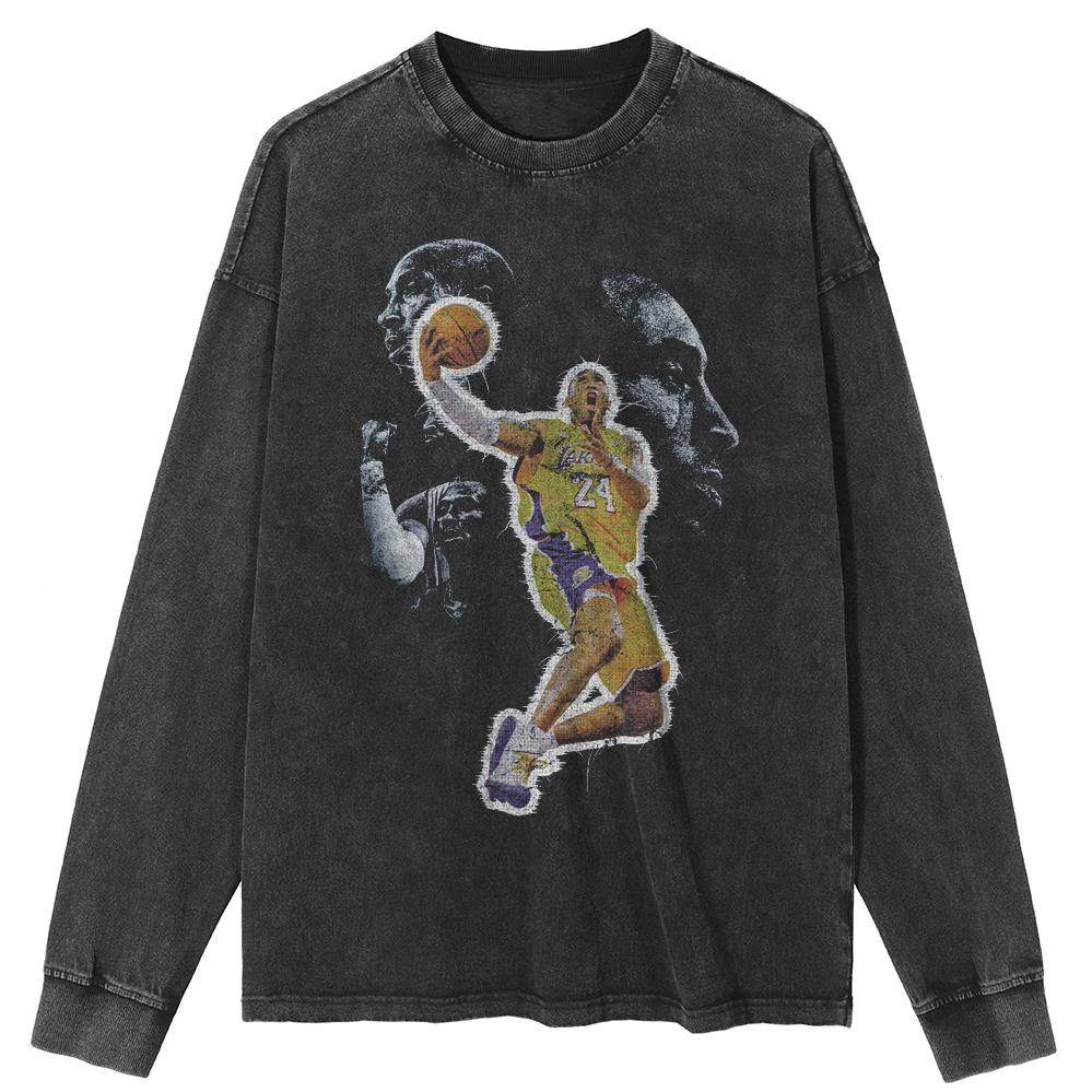 

Футболка уличная баскетбольная с рисунком, черная, стираная, хлопковая, унисекс, топы, футболки, футболка с длинными рукавами