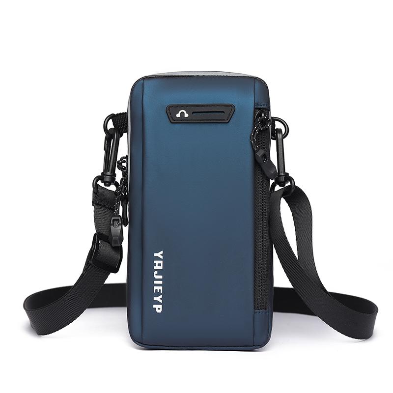 Men's Multi-Layer Nylon Sport Bag – Convertible Crossbody with Phone Pocket for Outdoor Travel & Daily Use