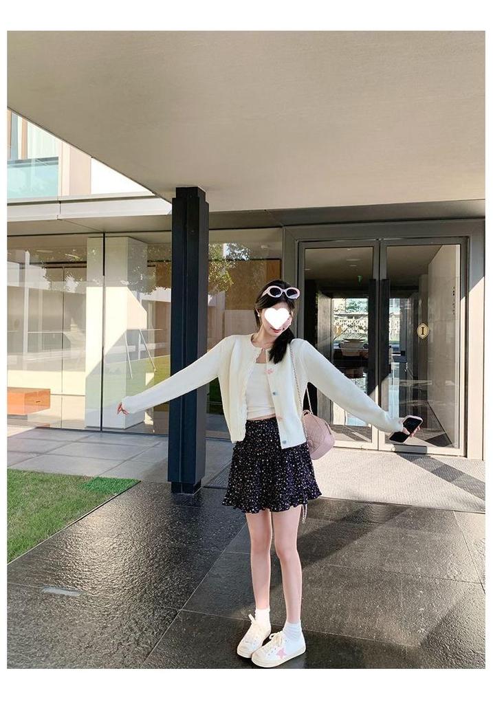 Korean Round Neck Knit Cardigan - Spring/Autumn 2025 - Fresh Gentle Solid Color Women's Jacket