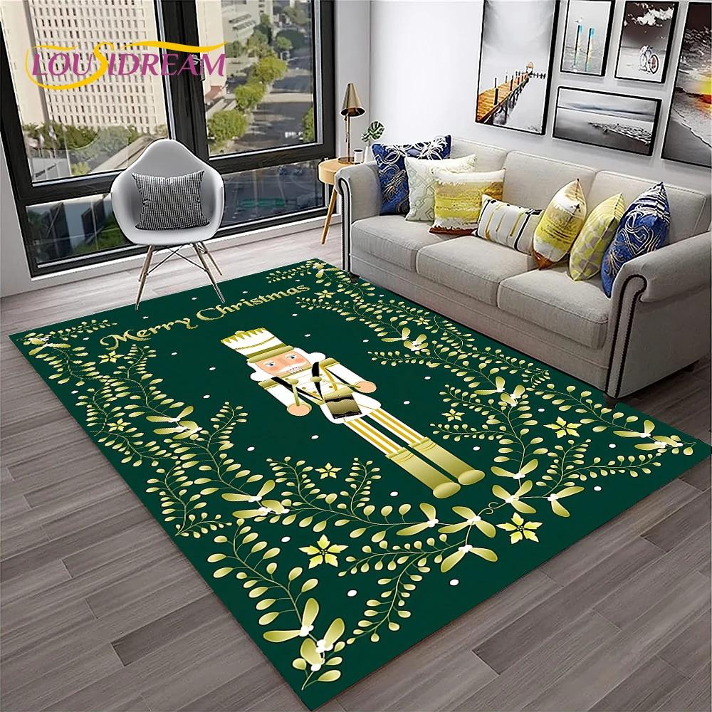 Nutcracker Christmas Tree Cartoon Fairy Tales Carpet Rug for Home Living Room Bedroom Sofa Doormat Decor,kids Non-slip Floor Mat