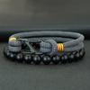 New 2Pcs Men Bracelet Set Selected High Quality 4mm String Braslet 5 Colors Options 8mm Stone Healing Meditation Braclet Homme
