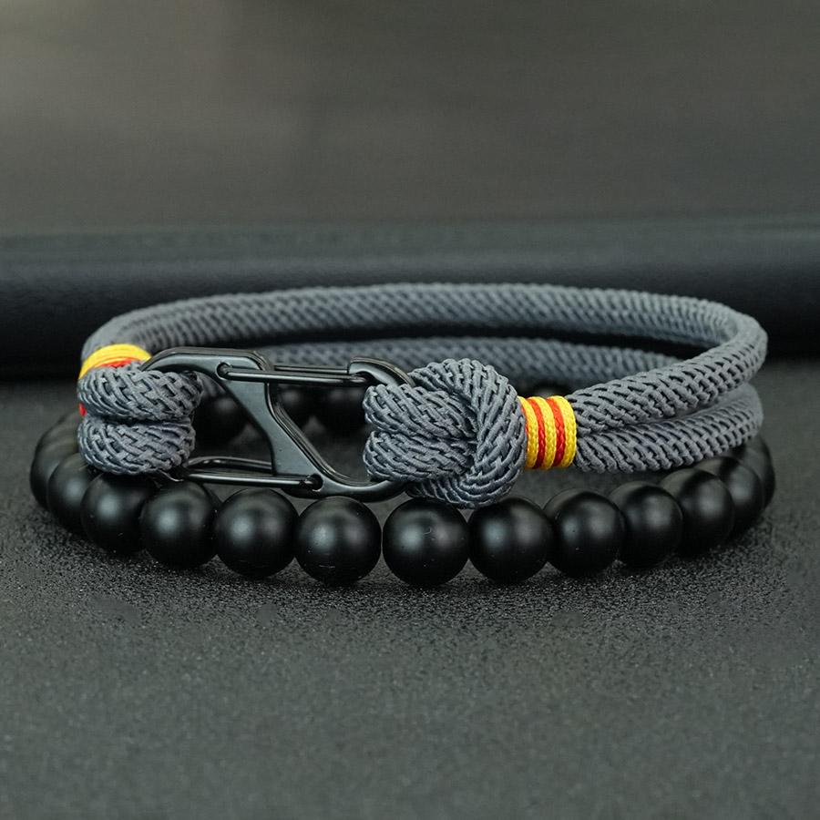 New 2Pcs Men Bracelet Set Selected High Quality 4mm String Braslet 5 Colors Options 8mm Stone Healing Meditation Braclet Homme