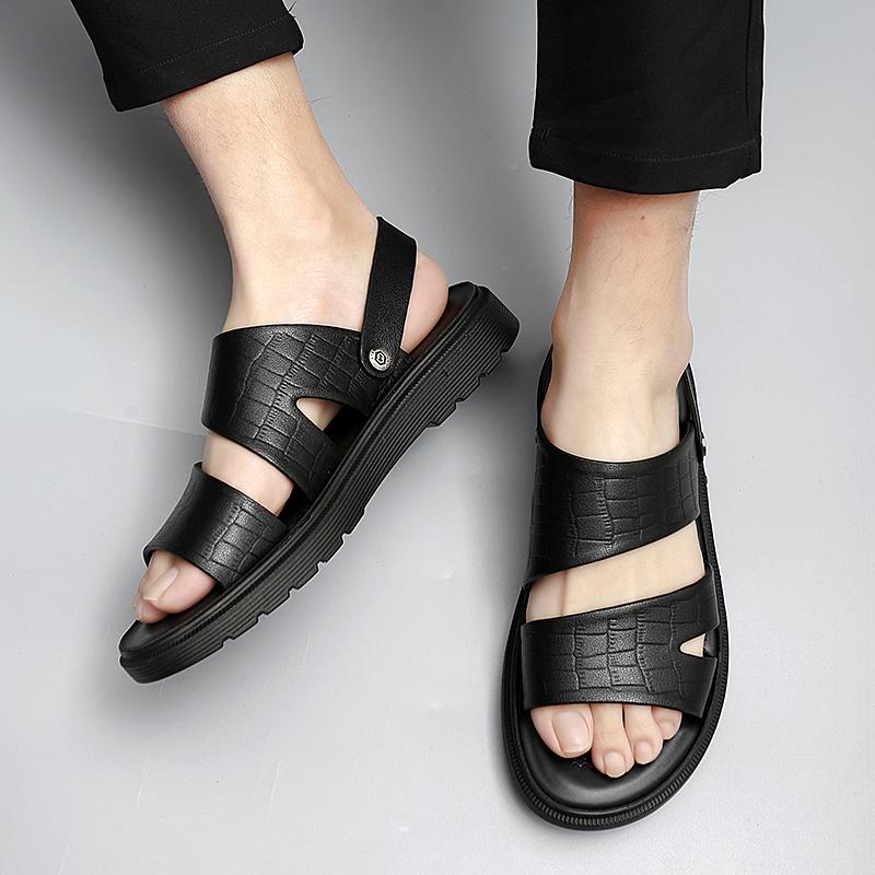 Sandals Men Summer Peep-toe Youth Beach Shoes office work Dual-use Beach Slippers Non-slip Men's Sandals outdoor Mens Shoes