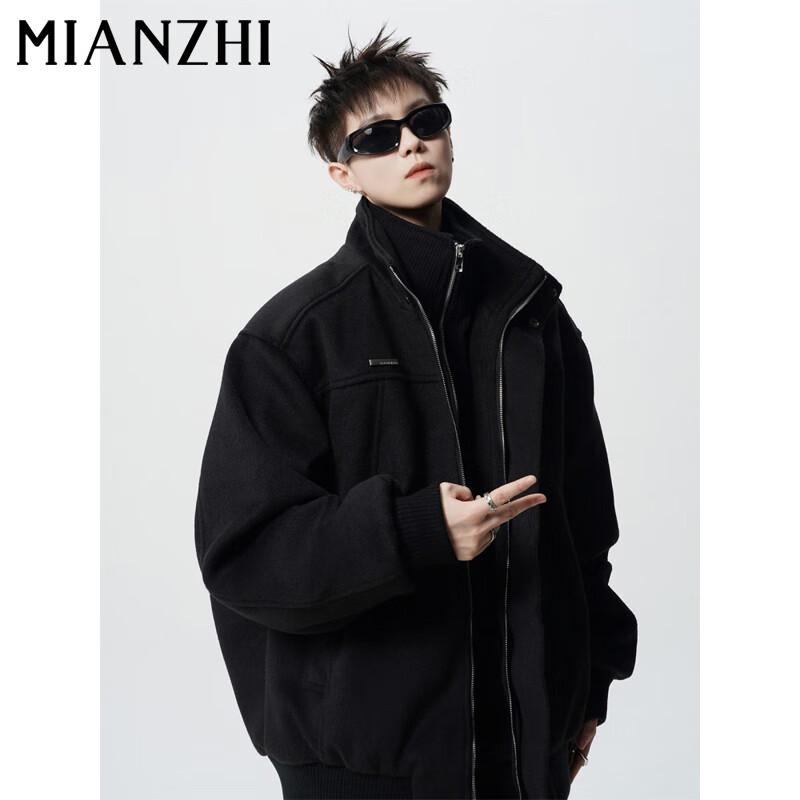 

Men s American Style Fake Two-Piece Stand-Collar Padded Jacket 2XL