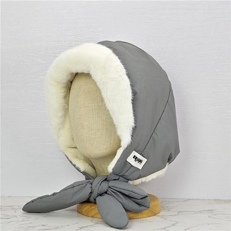 

Осенне-зимняя шапка-ушанка для женщин, корейская версия, с бархатной теплой подкладкой, можно использовать как шапку-сумку, с защитой ушей, на завязках, плюшевая шапка-головной убор average size