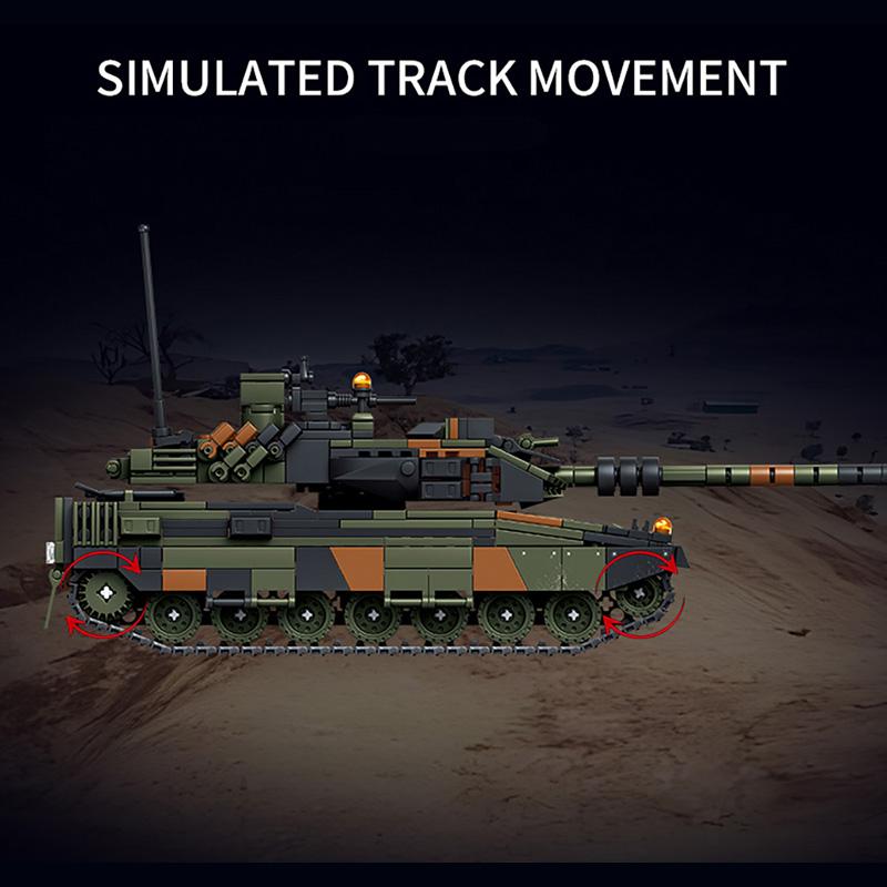 Military WW2 MOC Leopard 2A6 Army Main Battle Tank Building Blocks With Soldiers Tank Model Bricks Toys For Children Boys Gifts