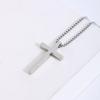 Men's Stainless Steel Cross Pendant Necklace - Polished Titanium Steel, Versatile and Stylish