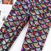 Herbst Winter Glänzende Schuppen Hosen Mädchen Plus Samt Warm Halten Hose Schlanke Bunte Meerjungfrau Hose