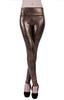 Sarah Rose Leopard Print Skinny Long Fit Faux Leather Shiny Leopard Animal Cropped Bottoms Leggings, Pants, Look, Print, Stretch, Length, Women's