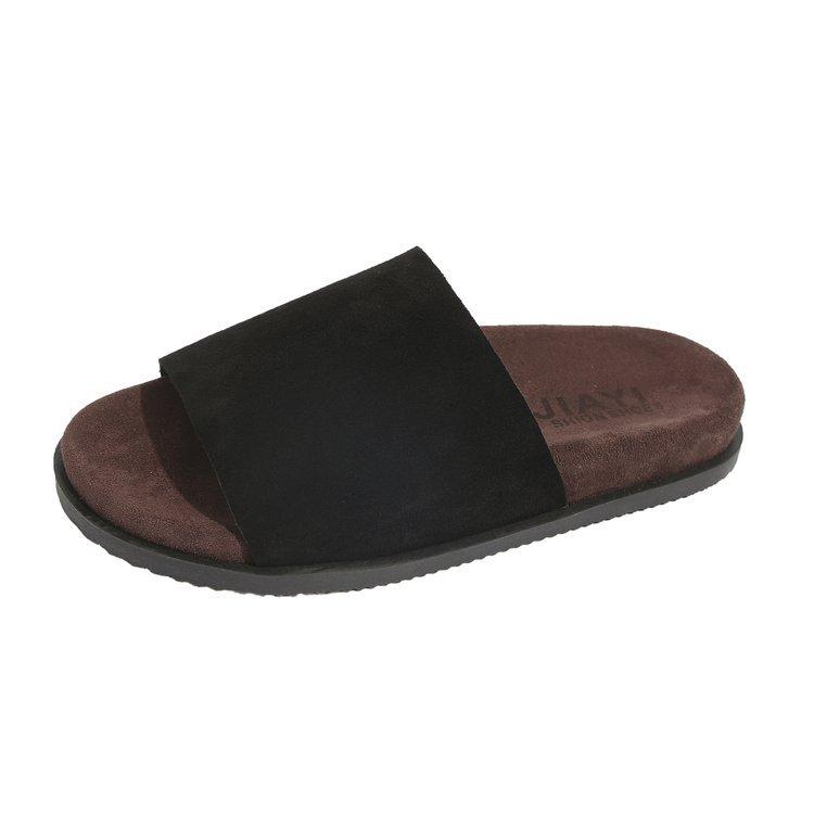 

[Youshilai] Fashion flat-bottomed one-word slippers 2025 autumn new niche vacation style open-toed sandals 35