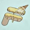 FILA Fusion Ice Cream Sports Fashion Printed Loose Dopamine Breathable Short Sleeve T-Shirt Unisex Tops Light-Blue T11U226103A-LB