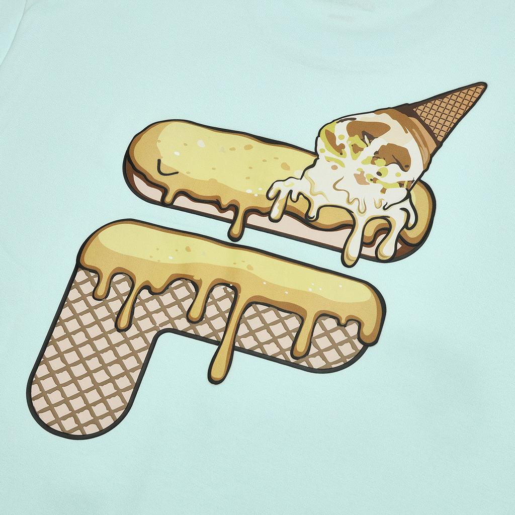 FILA Fusion Ice Cream Sports Fashion Printed Loose Dopamine Breathable Short Sleeve T-Shirt Unisex Tops Light-Blue T11U226103A-LB