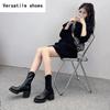 Thick High Heel Women Ankle Boots Fashion Back Zippers Slimming Short Booties Autumn Winter Female Shoes