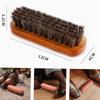 Quality Leather Shoe Brush Solid Wooden Handle Details Polishing and Cleaning  Brush Horse Hair Soft Wood Brush Shoe Accessories