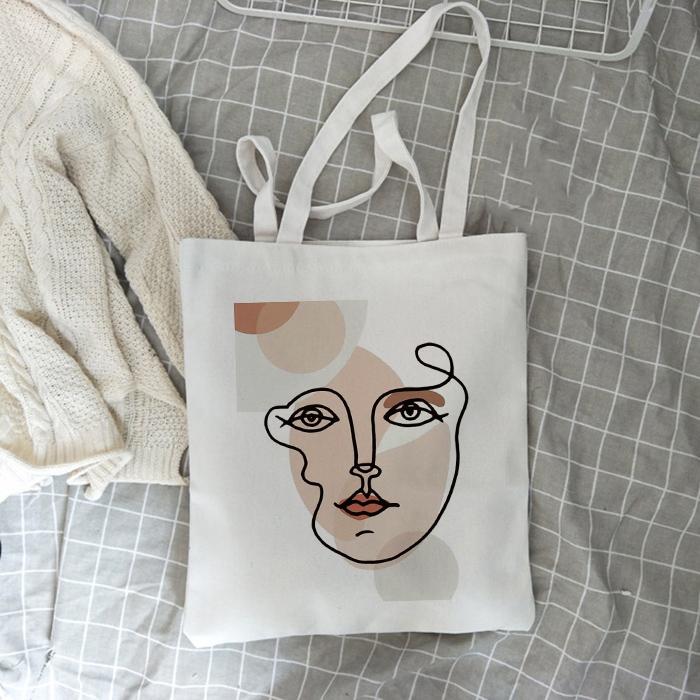 Matisse Face Art Women Shoulder Bag Fashion Harajuku Vintage Ulzzang Canvas Tote Bag Abstract Korean Tote Bag