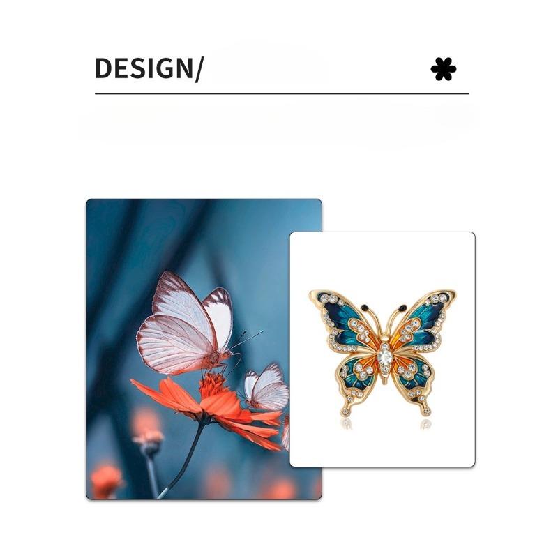 High end enamel, painted butterfly brooch, women's fashion, drip oil inlaid with diamonds, Christmas gift, Stocking stuffers, Valentine's Day gift